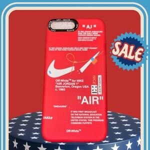 Off-White Red iPhone Case with Streetwear Design